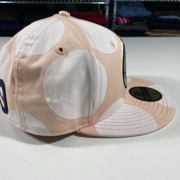 KENZO x New Era SS15 Polka Dot Fitted Hat Peach / White mens size 7 1/4 - Picture 5 of 8
